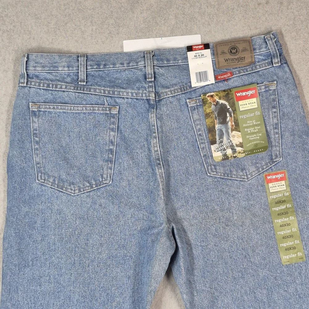 Wrangler Men Jeans 40X30 Blue Denim 96501SL Regular Fit Jeans 30